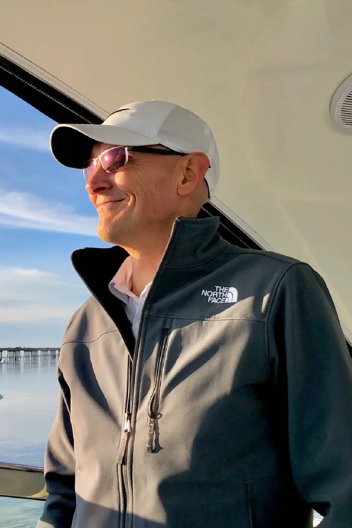 Captain Sean aboard a boat, The Bach Boat crew in Destin